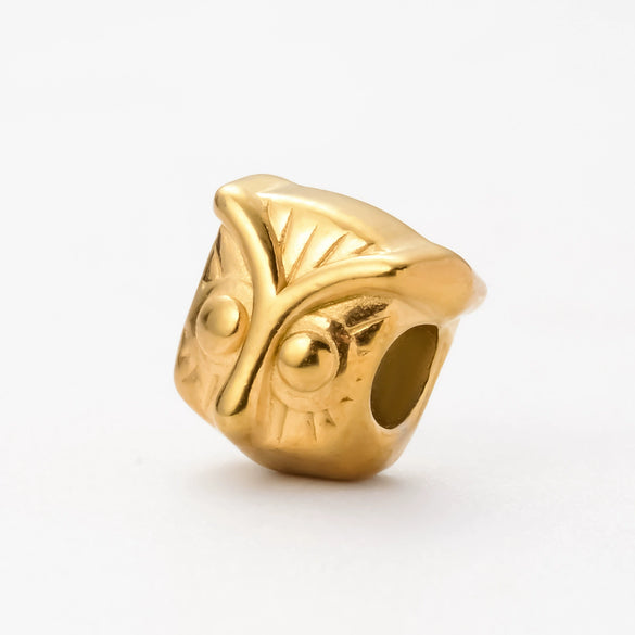 Wholesale Stainless Steel Baby Carriage Owl Heart Beads Accessories With Woven Rope And Electroplating Treatment