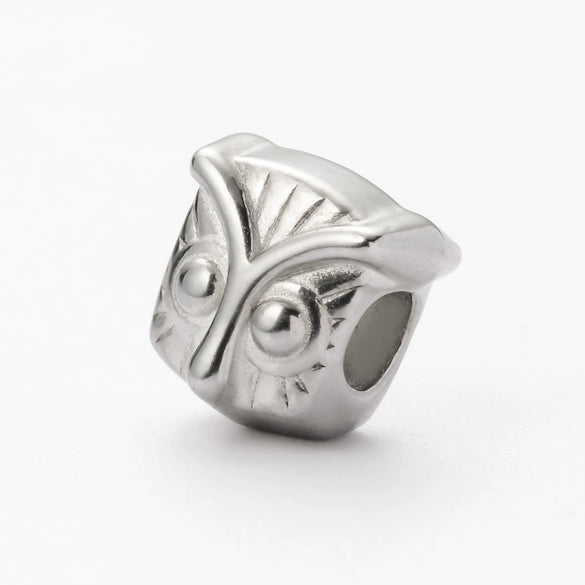 Wholesale Stainless Steel Baby Carriage Owl Heart Beads Accessories With Woven Rope And Electroplating Treatment