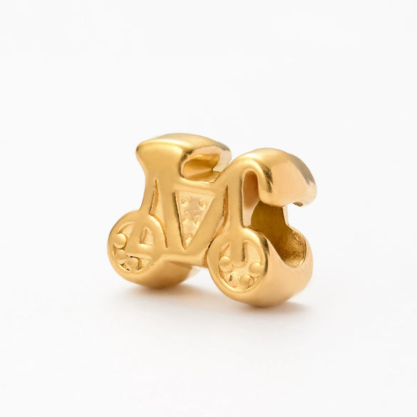 Wholesale Stainless Steel Baby Carriage Owl Heart Beads Accessories With Woven Rope And Electroplating Treatment
