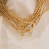Wholesale Stainless Steel Ball Chain Necklace With Copper Letter Pendant And Zircon For Women