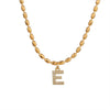 Wholesale Stainless Steel Ball Chain Necklace With Copper Letter Pendant And Zircon For Women