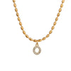 Wholesale Stainless Steel Ball Chain Necklace With Copper Letter Pendant And Zircon For Women