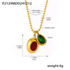 Wholesale Stainless Steel Ball Chain Necklace With Water Drops Delicate Small Pendant Zircon Geometric Pattern Pvd Plated 18K True Gold For Women