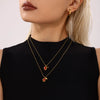 Wholesale Stainless Steel Ball Chain Necklace With Water Drops Delicate Small Pendant Zircon Geometric Pattern Pvd Plated 18K True Gold For Women