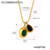 Wholesale Stainless Steel Ball Chain Necklace With Water Drops Delicate Small Pendant Zircon Geometric Pattern Pvd Plated 18K True Gold For Women