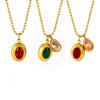 Wholesale Stainless Steel Ball Chain Necklace With Water Drops Delicate Small Pendant Zircon Geometric Pattern Pvd Plated 18K True Gold For Women