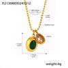 Wholesale Stainless Steel Ball Chain Necklace With Water Drops Delicate Small Pendant Zircon Geometric Pattern Pvd Plated 18K True Gold For Women