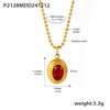 Wholesale Stainless Steel Ball Chain Necklace With Water Drops Delicate Small Pendant Zircon Geometric Pattern Pvd Plated 18K True Gold For Women