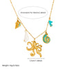 Wholesale Stainless Steel Bamboo Thin O Chain Goldplated Animal Zodiac Pendant Necklace