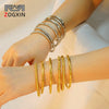 Wholesale 316L Stainless Steel Bamboo Titanium Steel Beaded Plain Ring Bracelet With Electroplating Design