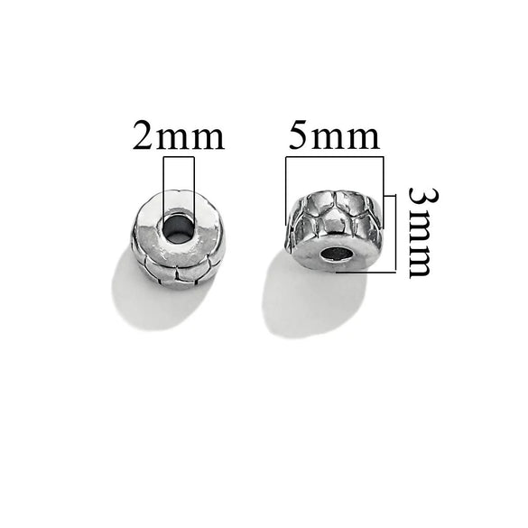 Wholesale Stainless Steel Bead Accessories With Hirback Pattern And Electroplating Process Light Luxury Style Drum Beads