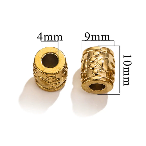 Wholesale Stainless Steel Bead Accessories With Hirback Pattern And Electroplating Process Light Luxury Style Drum Beads