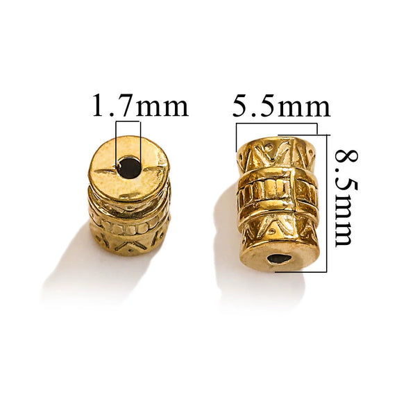 Wholesale Stainless Steel Bead Accessories With Hirback Pattern And Electroplating Process Light Luxury Style Drum Beads