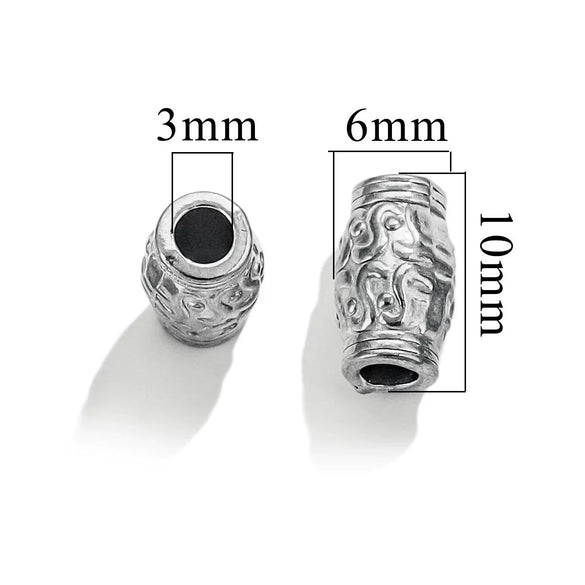 Wholesale Stainless Steel Bead Accessories With Hirback Pattern And Electroplating Process Light Luxury Style Drum Beads