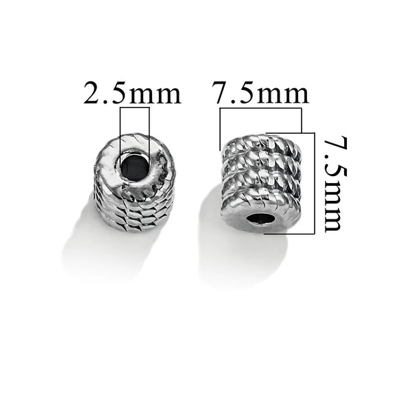Wholesale Stainless Steel Bead Accessories With Hirback Pattern And Electroplating Process Light Luxury Style Drum Beads