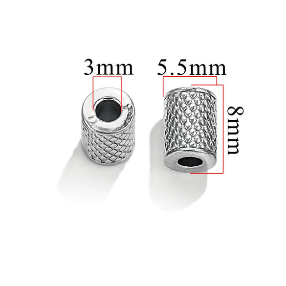 Wholesale Stainless Steel Bead Accessories With Hirback Pattern And Electroplating Process Light Luxury Style Drum Beads