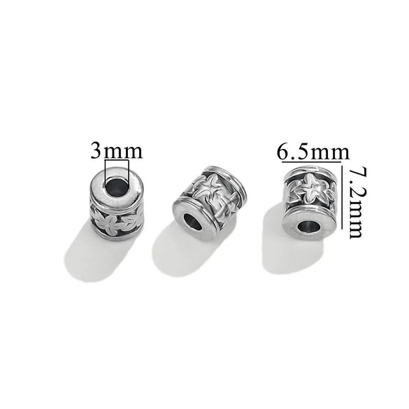 Wholesale Stainless Steel Bead Accessories With Hirback Pattern And Electroplating Process Light Luxury Style Drum Beads