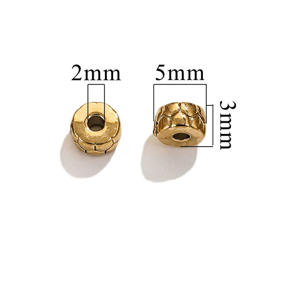 Wholesale Stainless Steel Bead Accessories With Hirback Pattern And Electroplating Process Light Luxury Style Drum Beads
