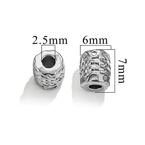 Wholesale Stainless Steel Bead Accessories With Hirback Pattern And Electroplating Process Light Luxury Style Drum Beads