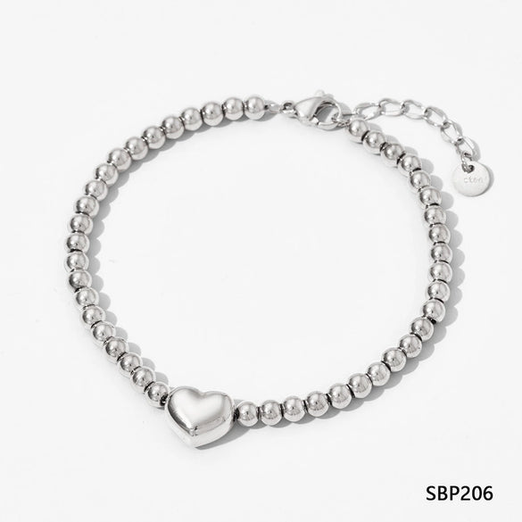 Wholesale Stainless Steel Beaded Bracelet And Necklace Suit With Love Heart Water Drop Bell Patterns Electroplated For Women