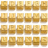 Wholesale Stainless Steel Beaded Square Diy Loose Beads With English Letter Pattern For Titanium Steel Bracelet Accessories Electroplated Minimalist Style