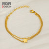 Wholesale 316L Stainless Steel Beads Twisted Chain Doublelayer Stacked Fivepointed Star Electroplated Women's Bracelet