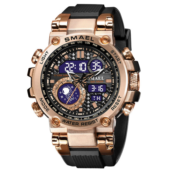 Wholesale Stainless Steel Belt Men's Multifunctional Electronic Quartz Watch With Dual Time Calendar And Round Dial Waterproof And Leisure Style