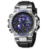 Wholesale Stainless Steel Belt Men's Multifunctional Electronic Quartz Watch With Dual Time Calendar And Round Dial Waterproof And Leisure Style