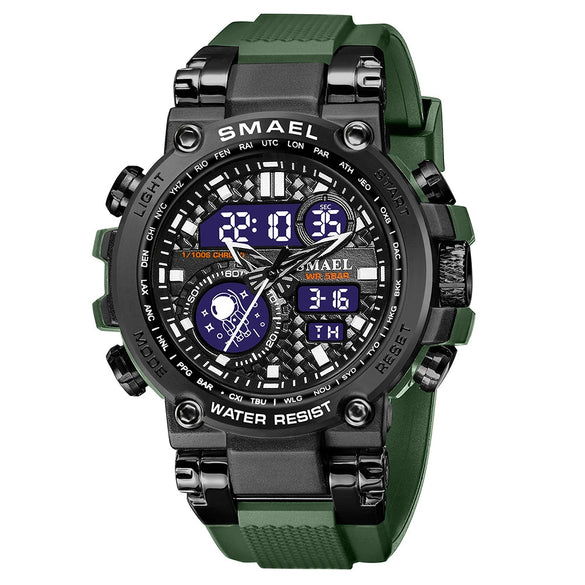 Wholesale Stainless Steel Belt Men's Multifunctional Electronic Quartz Watch With Dual Time Calendar And Round Dial Waterproof And Leisure Style