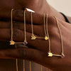 Wholesale Stainless Steel Birthstone Necklace With Arrow Piercing Heart Pendant Electroplated In 18K Gold