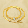 Wholesale Stainless Steel Blade Chain Love Zircon Heartshaped Necklace With Electroplating For Women Fashion Style