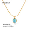 Wholesale Stainless Steel Blue Geometric Square Necklace With Electroplating Design For Women