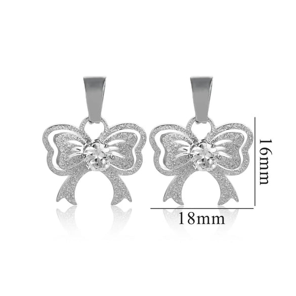 Wholesale Stainless Steel Bow And Butterfly Pendant Necklace For Ladies With 18K Gold Plated Electroplating