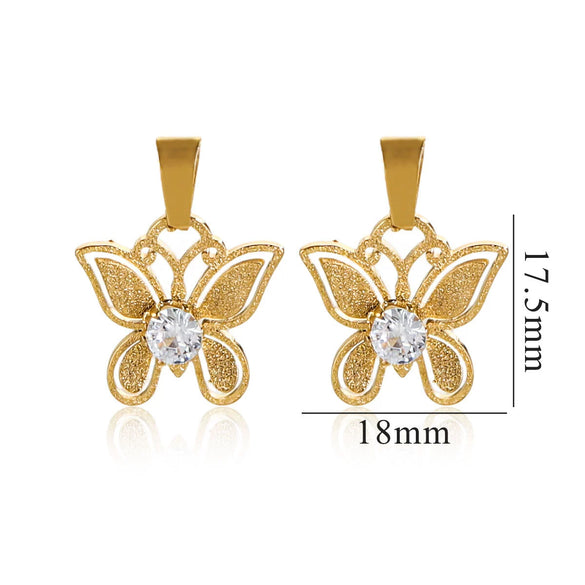 Wholesale Stainless Steel Bow And Butterfly Pendant Necklace For Ladies With 18K Gold Plated Electroplating