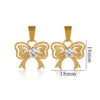 Wholesale Stainless Steel Bow And Butterfly Pendant Necklace For Ladies With 18K Gold Plated Electroplating