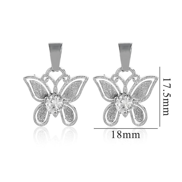 Wholesale Stainless Steel Bow And Butterfly Pendant Necklace For Ladies With 18K Gold Plated Electroplating