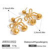 Wholesale Stainless Steel Bow Cherry Pendant Earrings Vintage Fruit Style Jewelry For Women
