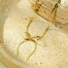 Wholesale Stainless Steel Bow Clavicle Chain Jewelry Electroplated Fashion Style