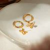 Wholesale Stainless Steel Bow Coil Earrings Jewelry With Electroplating