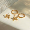 Wholesale Stainless Steel Bow Coil Earrings Jewelry With Electroplating