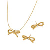 Wholesale Stainless Steel Bow Earrings And Butterfly Necklace For Women With Electroplating Featuring Butterfly Dragonfly And Insect Patterns