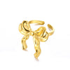 Wholesale Stainless Steel Bow Earrings And Clavicle Chain Set With 18K Gold Electroplating For Women