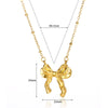 Wholesale Stainless Steel Bow Earrings And Clavicle Chain Set With 18K Gold Electroplating For Women