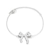 Wholesale Stainless Steel Bow Earrings And Clavicle Chain Set With 18K Gold Electroplating For Women