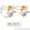 Wholesale Stainless Steel Bow Earrings Electroplated Trendy Style For Women