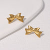 Wholesale Stainless Steel Bow Earrings Goldplated Minimalist Style