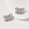 Wholesale Stainless Steel Bow Earrings Minimalist Style Gold Plated