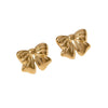 Wholesale Stainless Steel Bow Earrings Minimalist Style Gold Plated