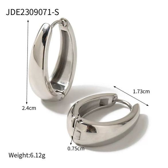 Wholesale Stainless Steel Bow Earrings With Geometric Design And Electroplating For Women
