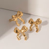 Wholesale Stainless Steel Bow Earrings With 18K Gold Electroplating Fashionable And Stylish For Women